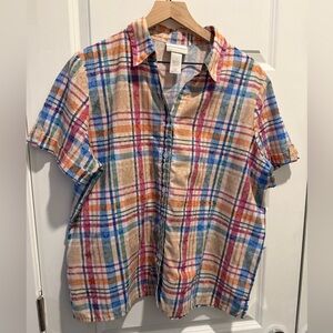 Vintage Alfred Dunner Button Down Camp Shirt, Sz. L